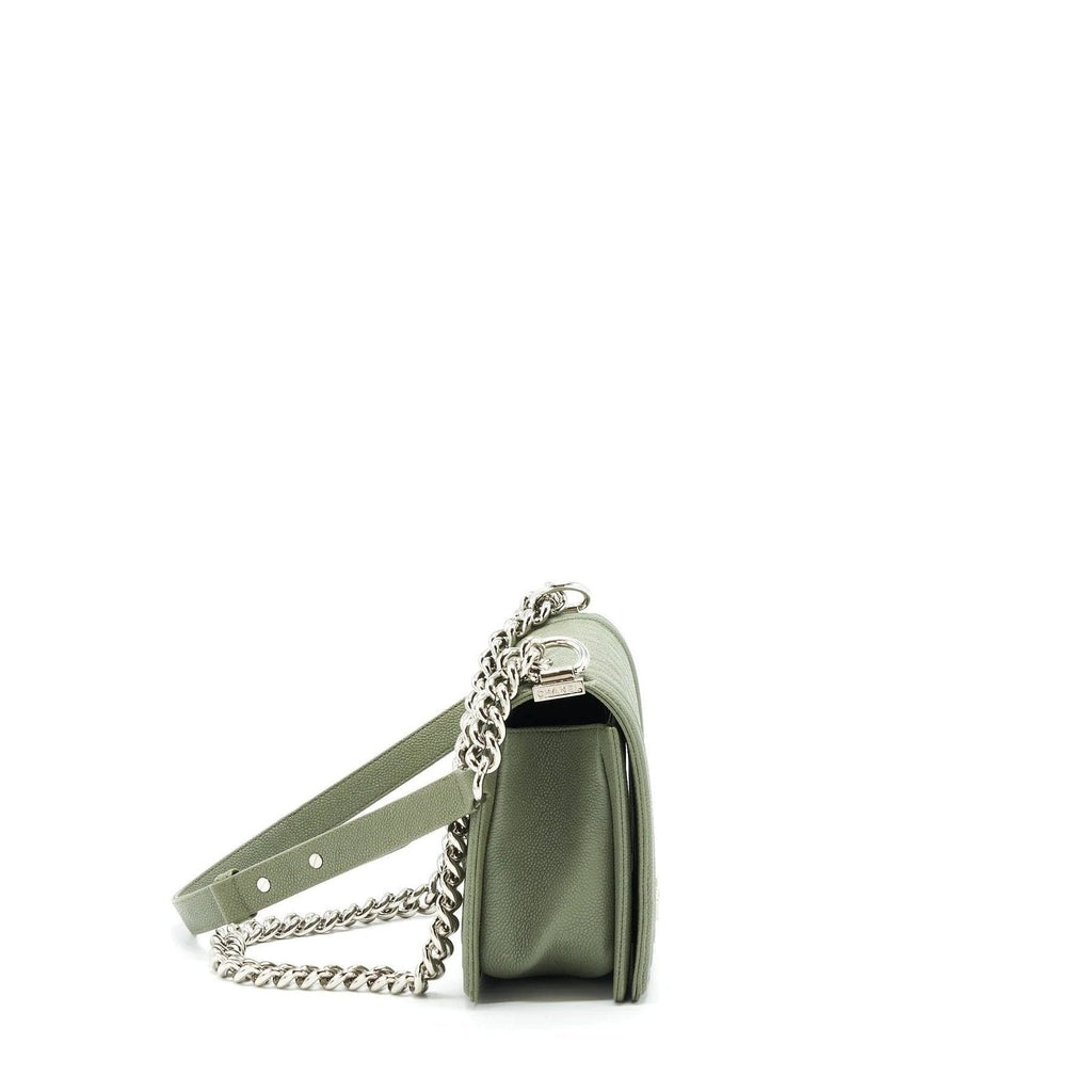 CHANEL MEDIUM BOY BAG CAVIAR LIGHT GREEN
