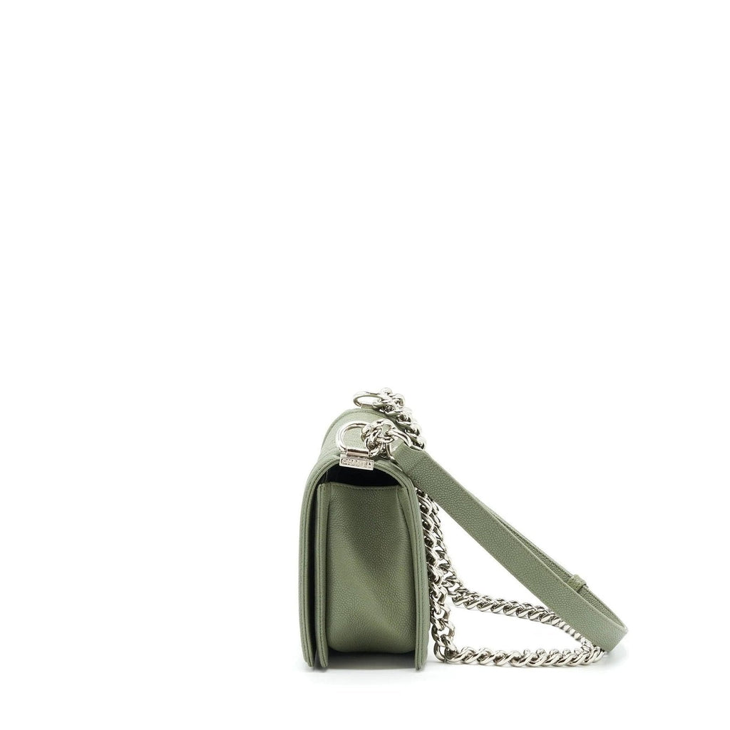 CHANEL MEDIUM BOY BAG CAVIAR LIGHT GREEN